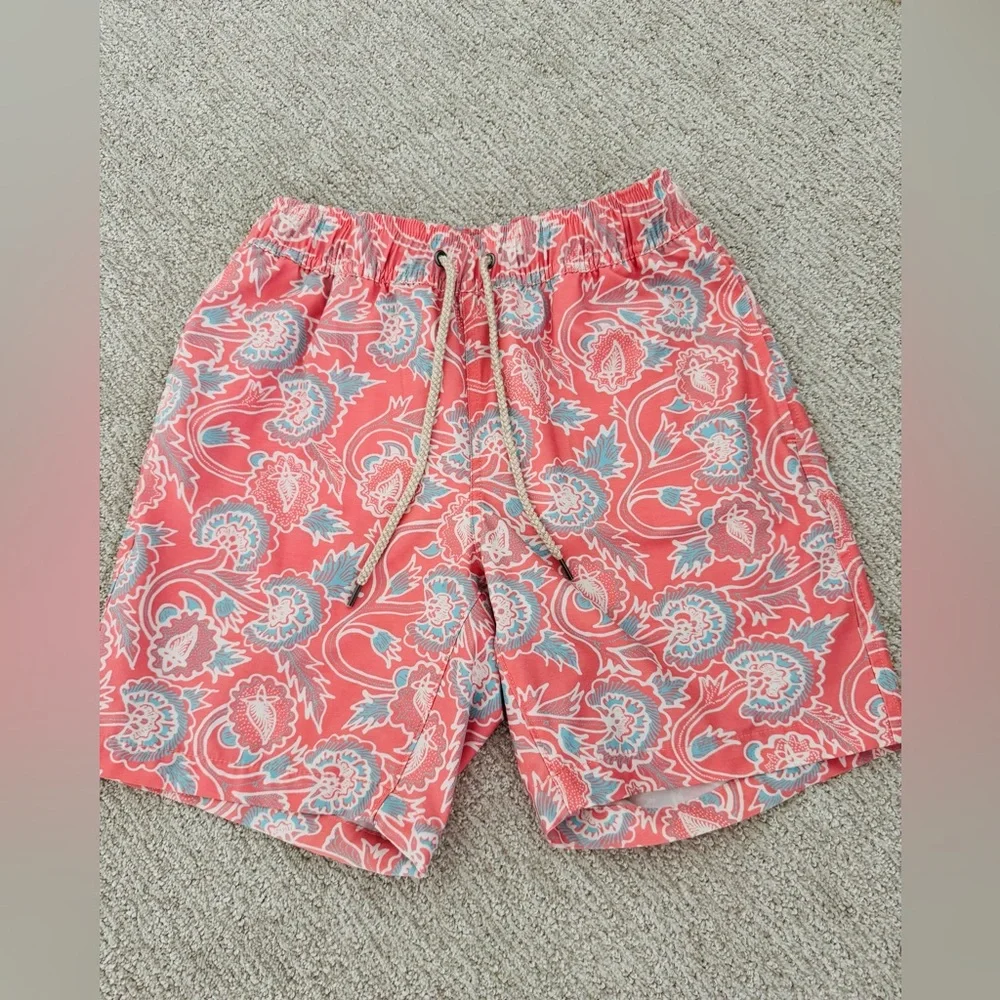 Faherty - Beacon Slim Fit Long-Length Floral-Print Recycled Swim Shorts - Pink S